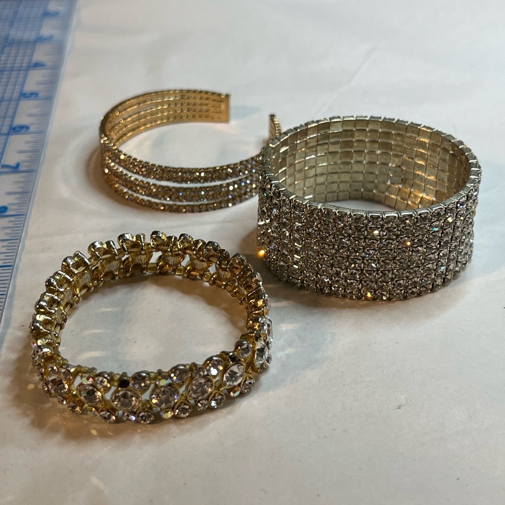 3 Rhinestone Bracelets - Picture 2 of 3